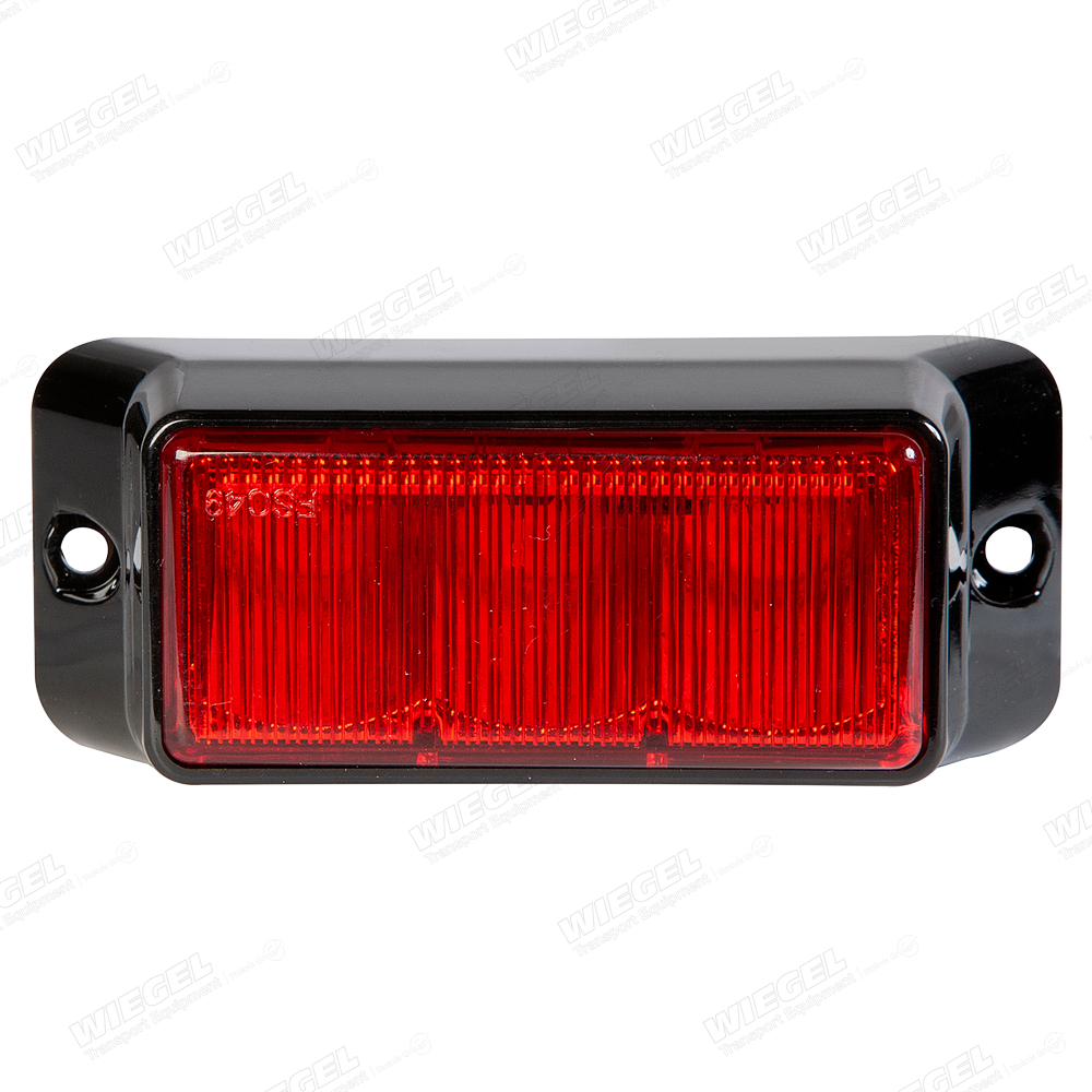 IMPAXX LED Flitser 10-30V - 3x LED (ROOD) met RODE Lens - vooraanzicht