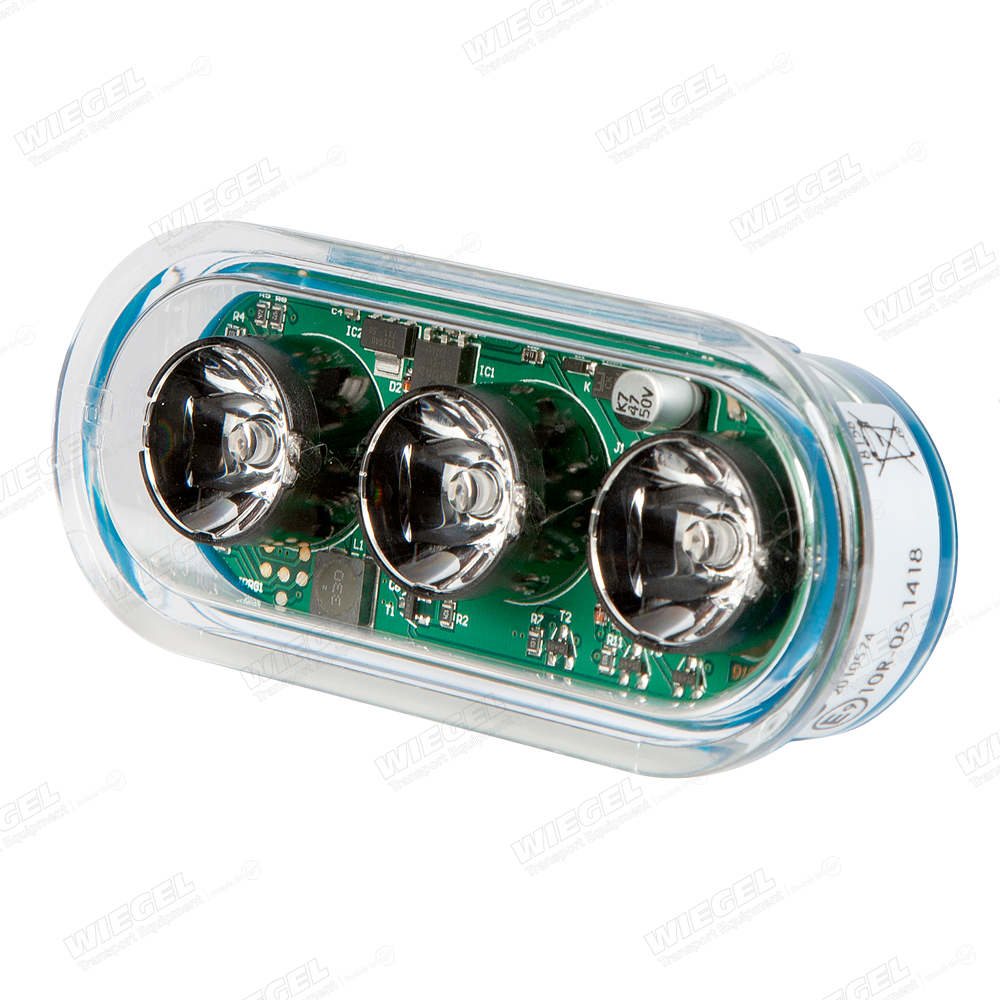 MicroLED ADVANCE LED Flitser 10-30V - 3x LED (AMBER) - vooraanzicht