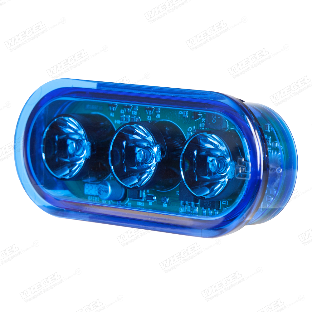 Afbeelding Federal Signal MicroLED ADVANCE LED Flitser 10-30V - 3x LED (BLAUW) - schuin vooraanzicht