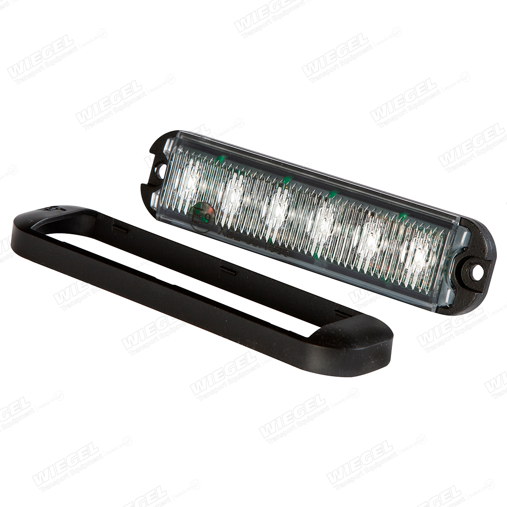 NanoLED LED Flitser 10-30V - 6x LED (BLAUW) - schuin vooraanzicht los