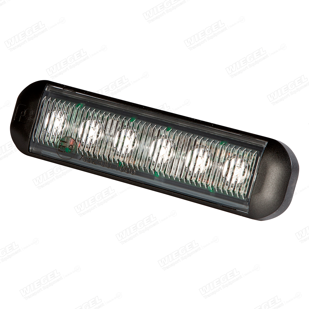 NanoLED LED Flitser 10-30V - 6x LED (BLAUW) - schuin vooraanzicht samengesteld