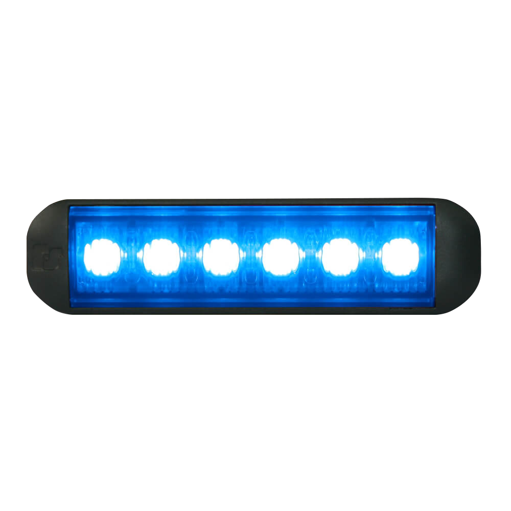 6x LED 10-30V DC Flitser Blauw Productafbeelding